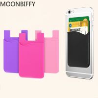 Silicone Mobile Phone Card Holder Bank/Bus/ID Card Organizer Silicone Card Holder with Back Patch Business Card Case No Zipper