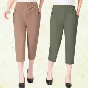 Women Plus Size (up to 3XL 42 waist) Plain Tokong Capri Pants With