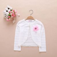 Children Cardigan For Girls 100 Cotton White Thin Girls Jacket For 0-8 Years Kids Clothes AKC165009