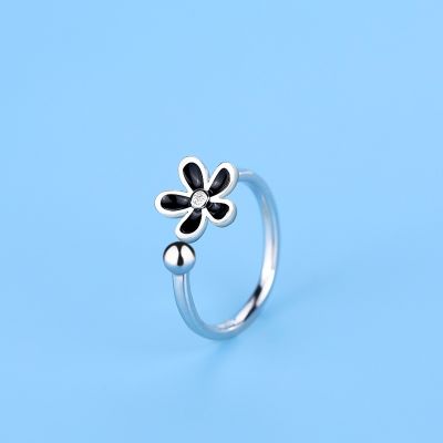 [COD] fresh sweet girl heart flower opening adjustable ring female fashion personality fairy index finger