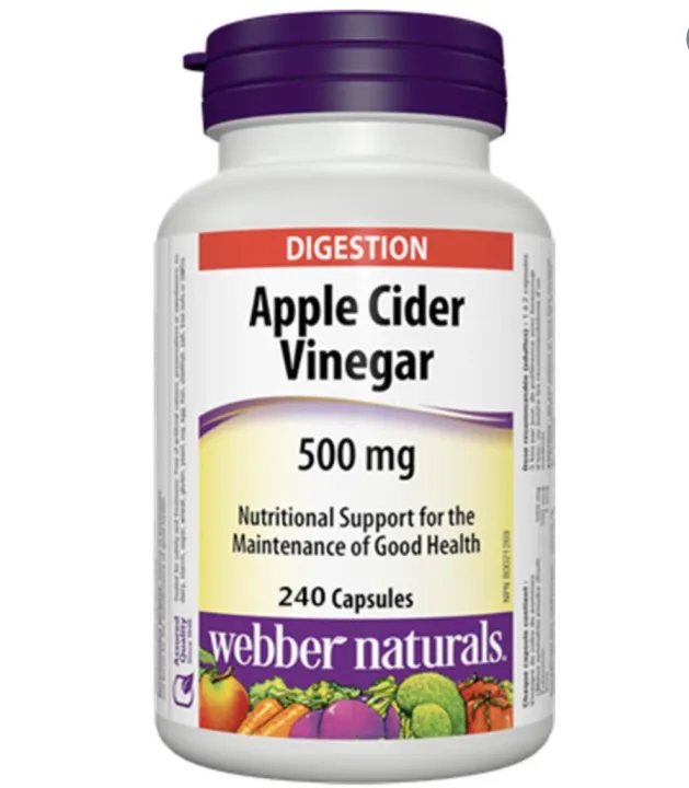 ber Naturals Apple Cider Vinegar, 500 mg per Serving, High Potency