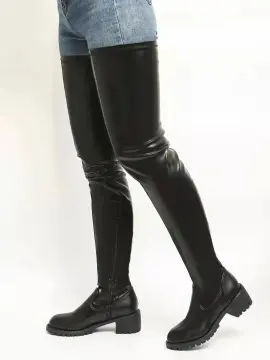 Pull on thigh high on sale boots