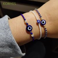 d363218 KORYES Evil Korean Colorful Pendant Luck Bead Chain