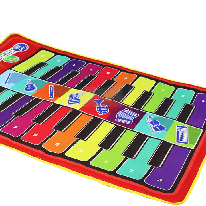 educational-double-row-key-piano-music-mat-8-instrument-kid-baby-play-car-rug-interactive-hand-foot-coordination-dance-padtoy