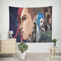 Arcane Vi Jinx Tapestry Wall Hanging Art for Bedroom Living Room College Dorm Party Backdrop Home Decoration