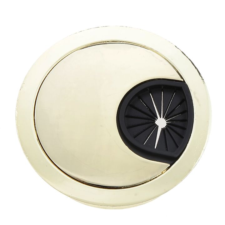 computer-tv-desk-table-metal-grommet-wire-hole-cover-round-port-surface-outlet-wire-cable-line-cover-53mm-golden-hardware
