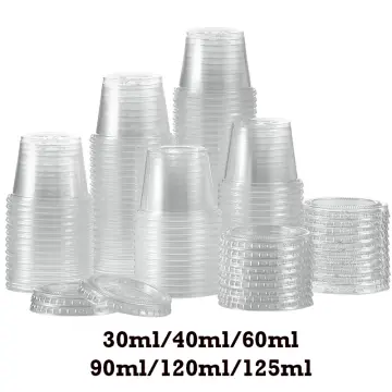 100Pcs Chutney Chili Sauce Cups Plastic Clear With Lids Kitchen