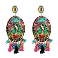 【CW】 Resin Tassel Mary Drop Earrings Fringe the Dangle Mother of Fashion