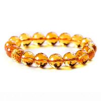 Genuine Natural Yellow Citrine Clear Round Beads Bracelet Women Men Crystal Gemstone Wealthy 8mm 10mm 12mm Gift AAAAA