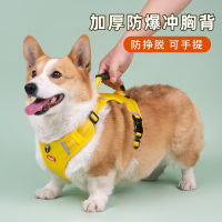 สายจูงสุนัขสัตว์เลี้ยง Corgi สายจูงสุนัขสายรัดหน้าอกปลอกคอเสื้อกั๊กสุนัขขนาดเล็กโซ่สุนัขเดินสุนัขขนาดกลาง