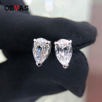 OEVAS Classic 100 925 Sterling Silver Pear Created Moissanite Gemstone Ear Studs White Gold Earrings Fine Jewelry Wholesale