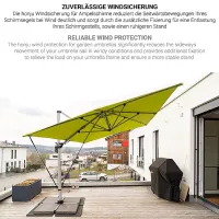 Wind Protection for Cantilever Parasols Adjustable Wind Lock for Cantilever Parasols Fixed Strap for Parasol with Hooks