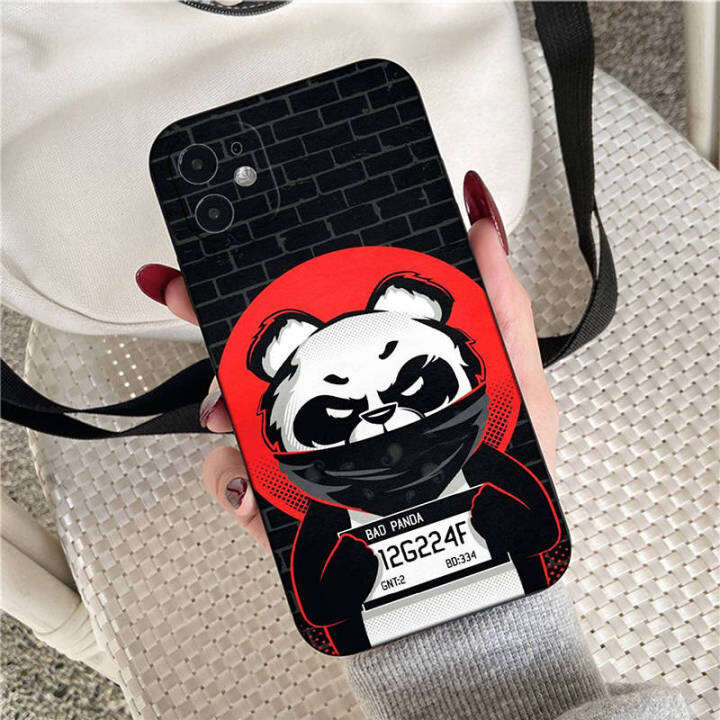 casing-หรับ-iphone-11-12-mini-x-xs-xr-pro-max-6-6s-7-8-6-7-8-plus-5-5s-se-2020-el27-cartoon-panda-pattern-phone-เคสโทรศัพท์-อ่อนนุ่ม-tpu-black-ปก