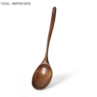 TOOL IMPROVER ช้อนช้อนซุปไม้ Eco Friendly Tableware ธรรมชาติเอลลิโอไม้ทัพพี