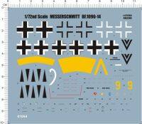 172สงครามโลกครั้งที่สองเยอรมัน BF-109G-14 Messerschmitt Fighter รุ่นน้ำสไลด์รูปลอก