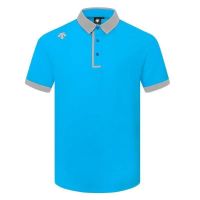 ★DESCENTE★New Product Stretch Quick-Drying Non-Ironing Golf Clothing Mens Tops Jerseys Short-Sleeved T-Shirts Lapel POLO Shirts