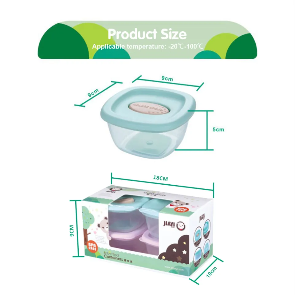 4Pcs/Set 120ML Baby Food Storage Milk Powder Box Portable Light Snack Box  with Leak Valve Kids Snack Container