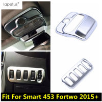 Laus Matte อุปกรณ์เสริมสำหรับ Smart 453 Fortwo 2015-2020ไฟอ่านหนังสือหลังคาโคมไฟไฟหน้าปุ่มสวิทช์แผงฝาครอบ Trim