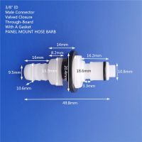 CPC Universal 1/4 Hose Barb Valved In-Line Coupling Insert Panel Mount Body Male Female Quick Shut-Off Hose Joint Tube Connector