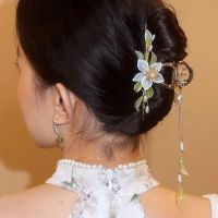 【CW】Alloy Flower Butterfly Hair Clip Claw Hanfu Accessories For Women Girl Tassel Clip Hairpin Fashion Handmade Hair Accessories