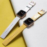 【Jump】สำหรับสายนาฬิกา41มม. 45มม. 42mm44mm 38/40มม. สายนาฬิกาหนังลายจระเข้หรูหรา ForIWatch Series 7 SE 6 5 4 3สาย