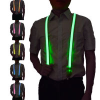 Light Up Men S LED Suspenders-เหมาะสำหรับอุปกรณ์ประกอบฉากเรืองแสงปาร์ตี้จัดส่งฟรี