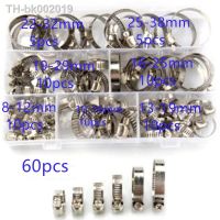 ☌ 60/80/100 PCS/Box Multi Size 8mm-44mm Stainless Steel Hoop Clamp Hose Clamp Stainless Steel Set automotive pipes clip Fixed tool