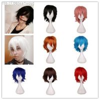 QQXCAIW Male Wig Black White Purple blonde Red Short Hair Cosplay Anime Costume Halloween Wigs Synthetic Hair With Bangs For Men [ Hot sell ] ea1voy