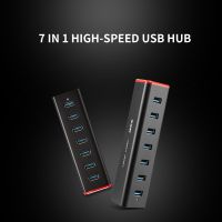 【】 Cybershock SSK USB 3.0 Hub 7พอร์ต USB Hub พร้อม USB 3.0 TypeB Power Interface สำหรับโทรศัพท์ USB คอมพิวเตอร์ปลั๊ก Pendrive