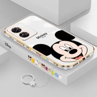 OPPO A38 2023 A58 4G เคสซิลิโคนมันวาวการ์ตูน Mickey Mouse กรอบเคสนิ่ม