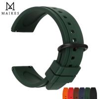 Fluoro Rubber Watch Band 20Mm 22Mm Green Sport Watch Strap Men Quick Release Watchband For HUAWEI GT Casio Citizen Seiko