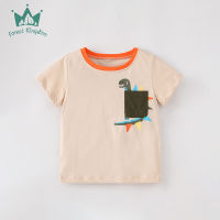 Forestkingdom เสื้อยืดแขนสั้นสำหรับเด็ก,เสื้อยืด2023คอกลมลายการ์ตูนของเด็กชายและชายตัวเล็กฤดูร้อน