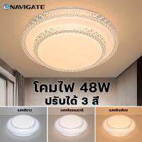 โคมไฟเพดาน Navigate LED Ceiling Light รุ่น NT-SJD48W / NT-SJS48W โคมไฟ ไฟแต่งห้อง สไตล์โมเดิร์น ไฟ 3สี