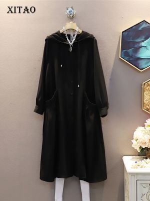 XITAO Dress Women Casual Full Sleeve Hooded Dress