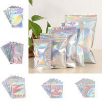 N57H 20Pcs Plastic Laser Zip Lock Bags Holographic Foil Reusable Pouches Storage Bags Food Saver