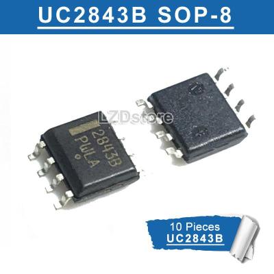 10ชิ้น UC2843B SOP-8 2843B SOP8 UC2843 UC2843BD1R2G ชิปจัดการพลังงาน SOP SMD PWM ของแท้ใหม่