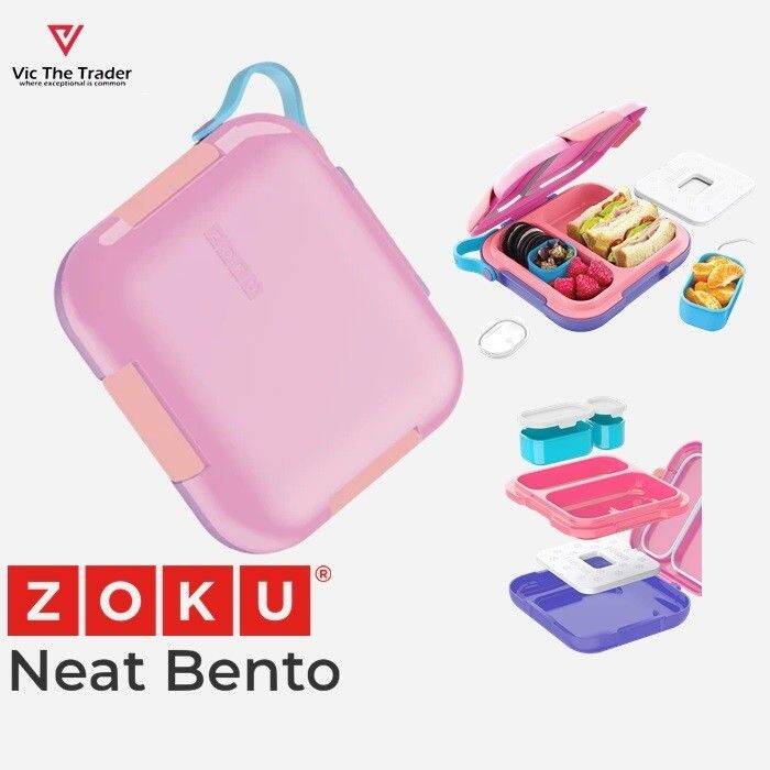 Zoku BPAFree Neat Bento Kid's Lunch Box Premium Quality, Multi