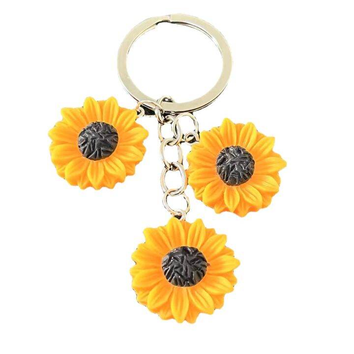 golden-best-friend-gifts-cute-sun-flowers-resin-sunflower-keychain-flower