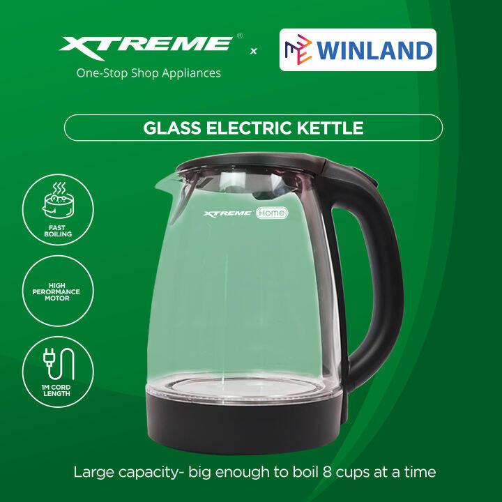 XTREME by Winland 1.7L Glass Electric Kettle Water Heater XHKTGL17