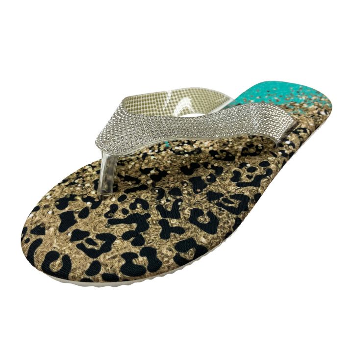 ขายดีที่สุด-ioztt2023-rhinestone-leopard-print-toe-flat-soft-bottom-slippers-womens