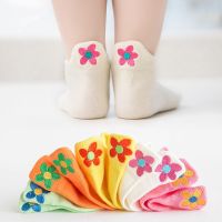 5 Pairs Korea Childrens Socks Spring and Summer Solid Color Embroidered Boat Socks Baby Socks