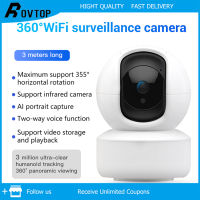 Rovtop Wifi Mi Home กล้องรักษาความปลอดภัย360 ° 1080P กล้อง IP กล้องวงจรปิดไร้สายกล้อง IP ดูผ่านแอพโทรศัพท์มือถือการหมุน360องศา (32G)