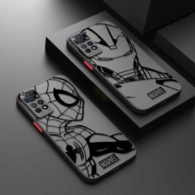 Marvel Venom Spiderman Iron Man Matte Case For Xiaomi Redmi Note 12 11 12S 7 8 9 8T 11T 8 10 Pro 9S 10S 11S for Mi 9 12C K40