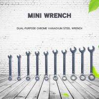 10Pcs Explosion Proof Wrenchs Mini Throwing Open-end 4MM-11MM Car Repair Tool Plum Blossom Combination Spanner Set Pocket Wrench