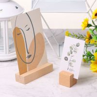 1Pcs Wooden Photo Stand Picture Cards Display Stand Business Card Holder Rectangle Card Clip Memo Holder for Home Office Clips Pins Tacks