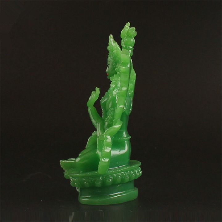 21-green-tara-figure-imitate-jade-resin-13cm-buddhist-bodhisattva-tibetan-supplies-tailsmen-putting-decorate-buddha-statue