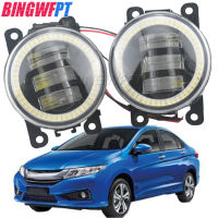 2PCS รถ H11หมอกประกอบไฟ LED Angel Eye DRL ไฟวิ่งกลางวัน12V สำหรับ Honda City Grace Ballade 2014-2018หมอกโคมไฟ