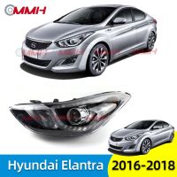 ไฟหน้ารถสำหรับ Hyundai Elantra 16 17 18ไฟฉายคาดศีรษะ LED ระบบไฟหลอดไฟหน้าไฟฉายคาดศีรษะไฟหน้า