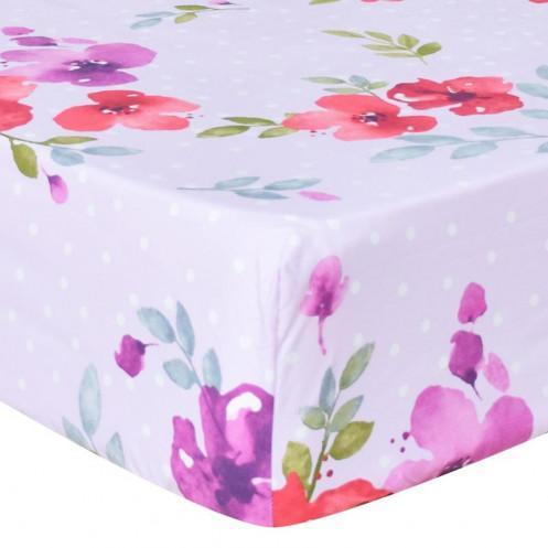 bari-เบสิโค-ชุดผ้าปูที่นอน-ลายดอกไม้-สีม่วง-ขนาด-5-ฟุต-5-ชิ้น