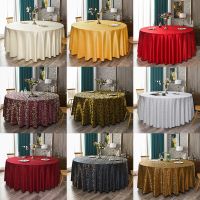 【LZ】℡♝✹  European Jacquard Wedding Table Cover Round Table Cloth Polyester Table Linen Hotel Banquet Rectangle Table Decoration Wholesale